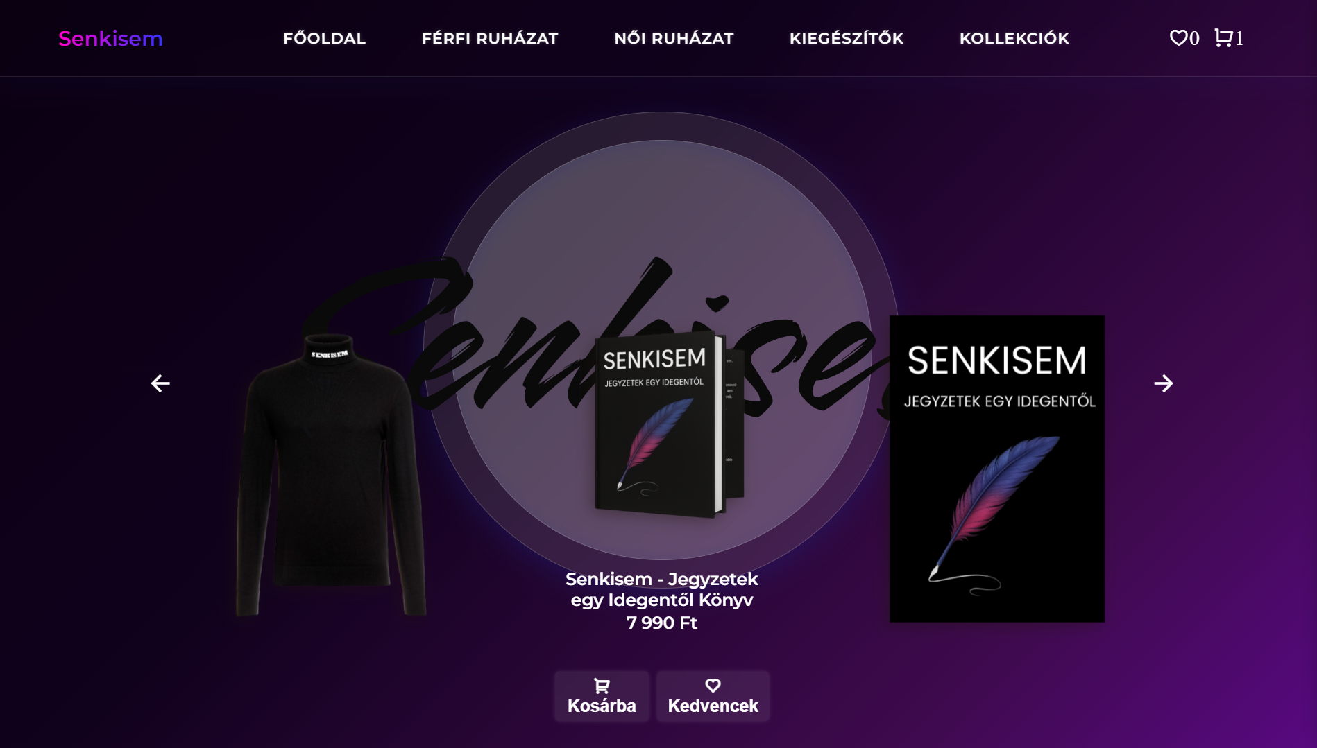 Senkisem weboldal előnézete